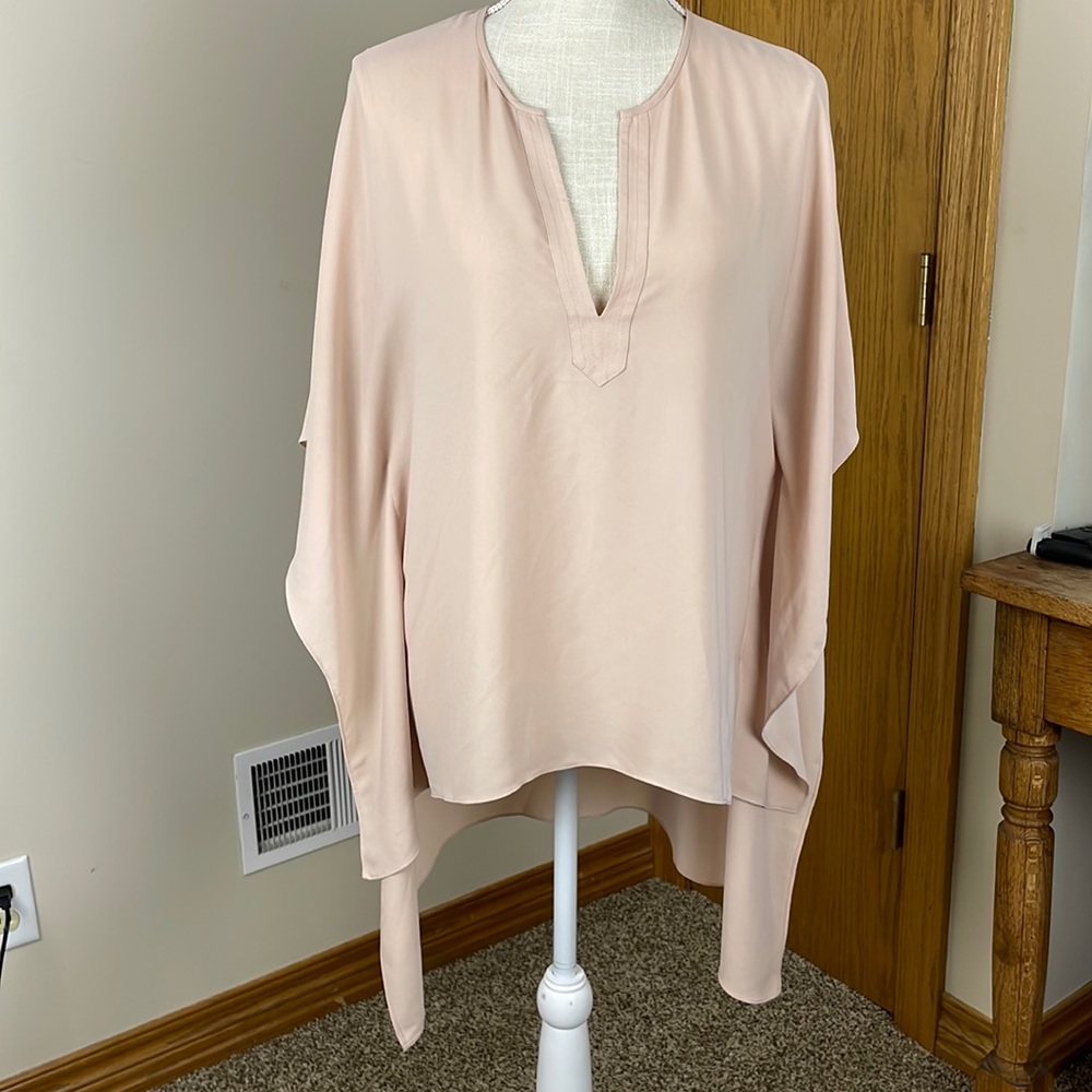 BCBG MAXAZARIA Neda Pink High Low Poncho Top M/L